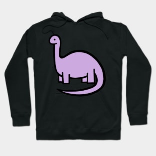 Lilac Dinosaur on Pastel Pink Hoodie